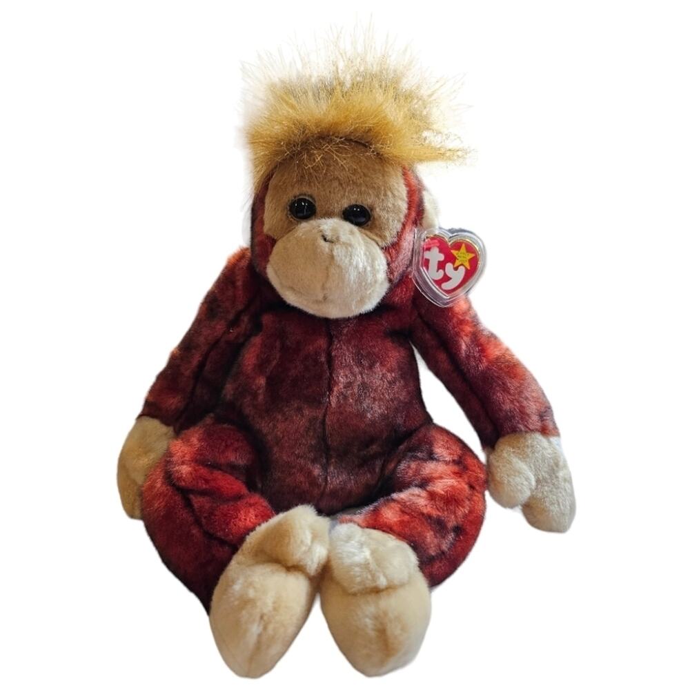 Vintage 1999 Ty Beanie Buddy SCHWEETHEART Plush Orangutan Monkey 14"